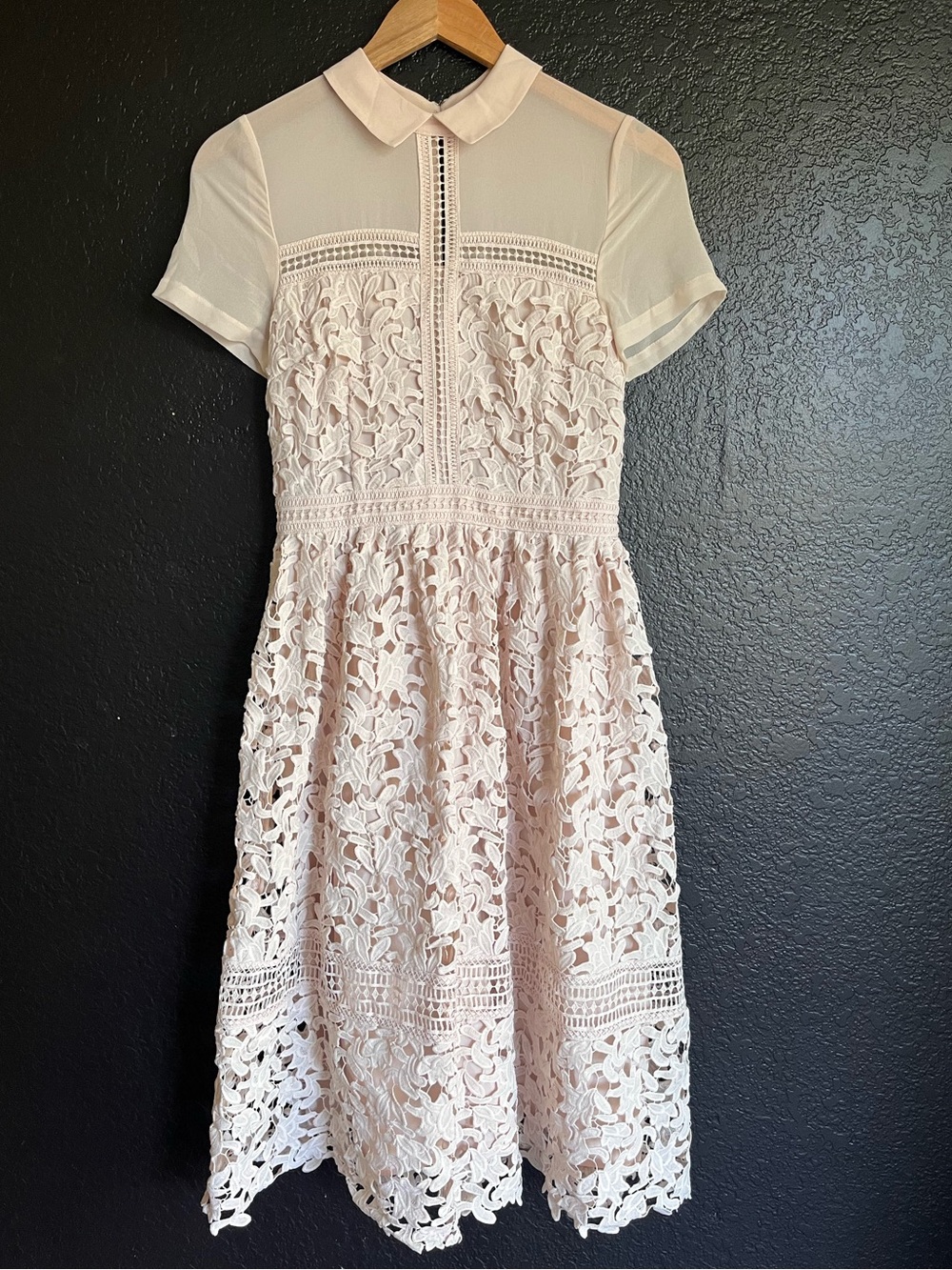Cream Lace Midi Dress
